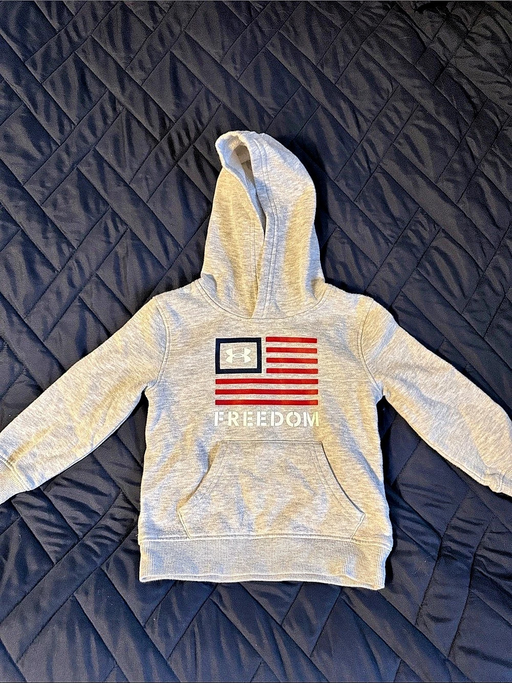Under Armour UA Freedom Big Flag Logo Toddler Hoodie Gray 2T